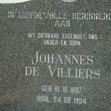 VILLIERS Johannes, de 1897-1994