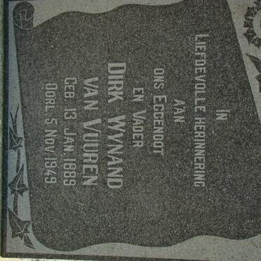 VUUREN Dirk Wynand, van 1889-1949