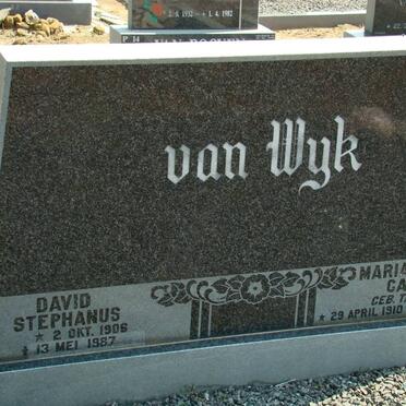 WYK David Stephanus, van 1906-1987 &amp; Maria Susanna Catharina TALJAARD 1910-2003