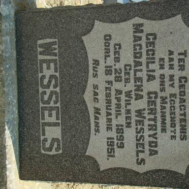 WESSELS Cecilia Gertryda Magdalena nee WILKEN 1899-1951