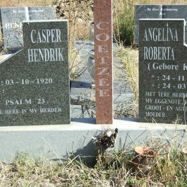 COETZEE Casper Hendrik 1920- &amp; Angelina Roberta KOCK 1927-2002