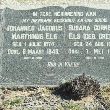 ELS Johannes Jacobus Marthinus 1874-1949 &amp; Susara Cornelia GREEFF 1882-1958