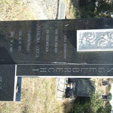 ENGELBRECHT Francina Louisa nee GROENEWALD 1913-1987