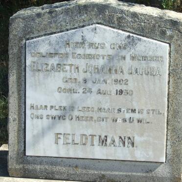 FELDTMANN Gert Hendrik 1882-1958 &amp; Elizabeth Johanna Jacoba 1902-1950