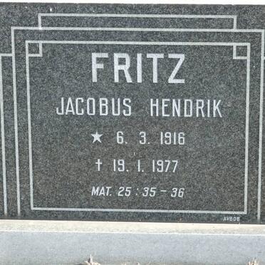 FRITZ Jacobus Hendrik 1916-1977 &amp; Elsie Wilhelmina van AARDT 1917-2001