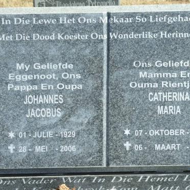 HAASBROEK Johannes Jacobus 1929-2006 &amp; Catherina Maria 1941-2012