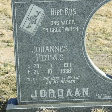 JORDAAN Johannes Petrus 1911-1986