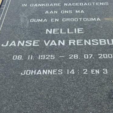 RENSBURG Nellie, Janse van 1925-2003