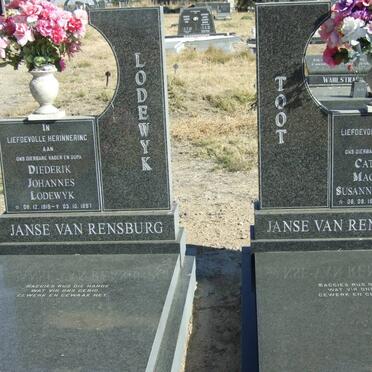 RENSBURG Diederik Johannes Lodewyk , Janse van 1919-1997 &amp; Catharina Magdalena Susanna Evertina 1922-1998