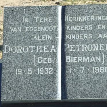RENSBURG Petrus Johannes, Janse van 1930-2006 &amp; Dorothea Petronella BIERMAN 1932-1986