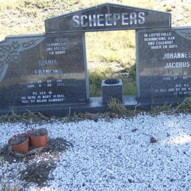 SCHEEPERS Johannes Jacobus 1910-1996 &amp; Maria Francina 1911-1996