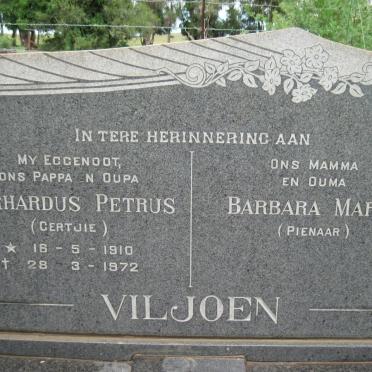 VILJOEN Gerhardus Petrus 1910-1972 &amp; Barbara Maria PIENAAR