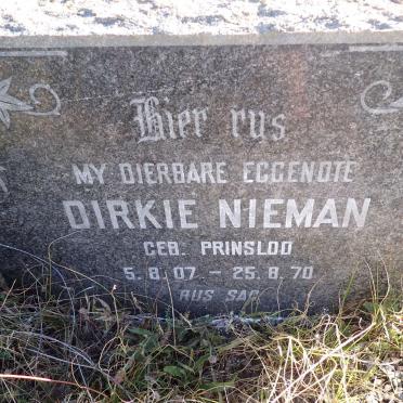 NIEMAN Dirkie nee PRINSLOO 1907-1970