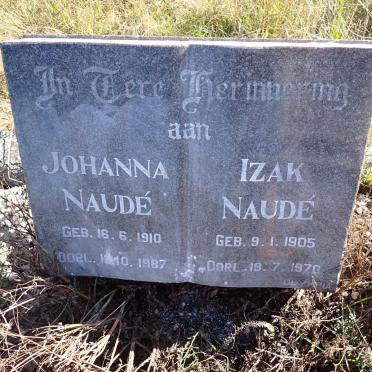 NAUDÉ Izak 1905-1970 &amp; Johanna 1910-1987