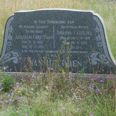 HEERDEN Abraham Christiaan, van 1882-1953 &amp; Johanna Carolina HEYNS 1880-1954