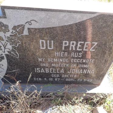 PREEZ Isabella Johanna, du nee DREYER 1887-1969