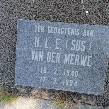 MERWE H.L.E., van der 1940-1994