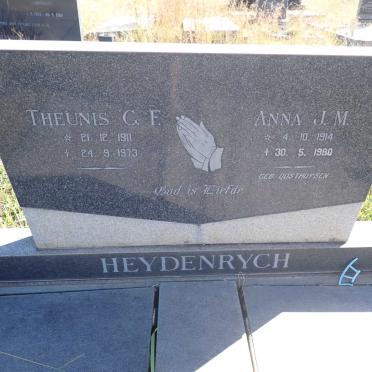 HEYDENRYCH Theunis C.F. 1911-1973 &amp; Anna J.M. 1914-1980