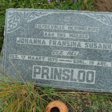 PRINSLOO Johanna Fransina Susanna nee NEL 1875-1943