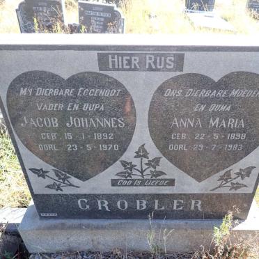 GROBLER Jacob Johannes 1892-1970 &amp; Anna Maria 1898-1983