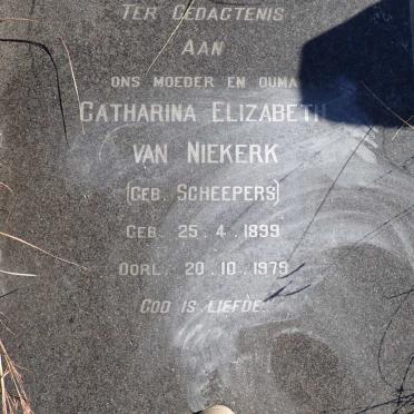 NIEKERK Catharina Elizabeth, van nee SCHEEPERS 1899-1979