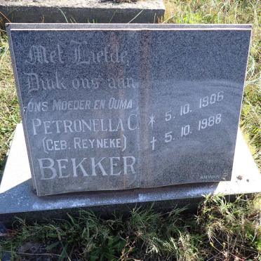 BEKKER Petronella C. nee REYNEKE 1906-1988