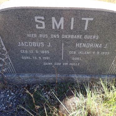 SMIT Jacobus J. 1895-1961 &amp; Hendrina J. KLEM 1895-