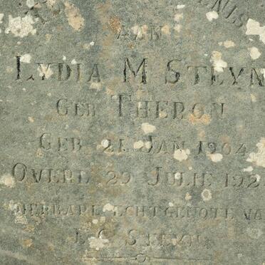 STEYN Lydia M. nee THERON 1904-1924
