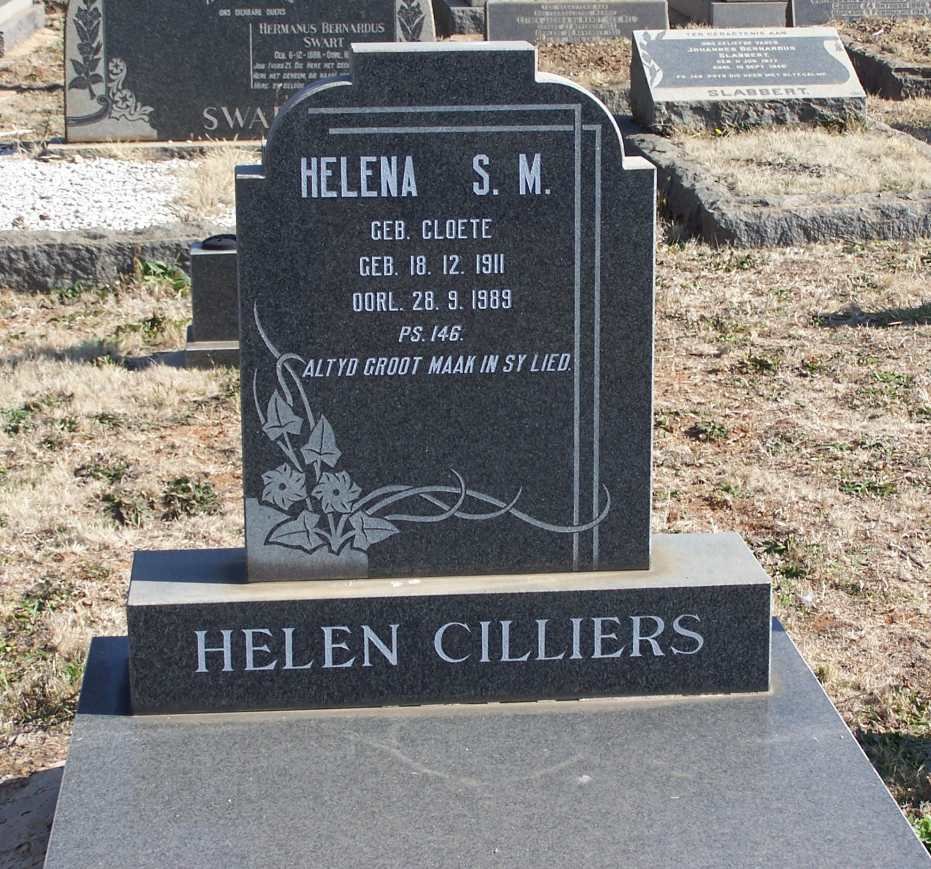 CILLIERS Helena S.M. nee CLOETE  1911-1989