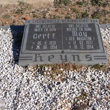 HEYNS Gert Frederik 1920-1994 &amp; May NAUGHTON 1927-1994