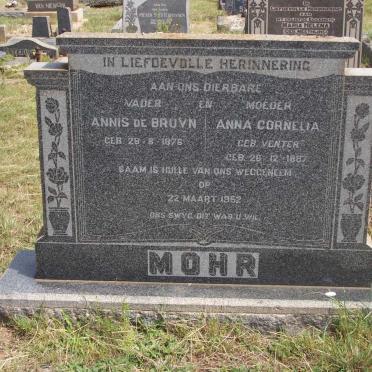 MOHR Annis de Bruyn 1876-1952 &amp; Anna Cornelia VENTER 1887-1952