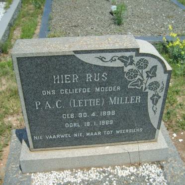 MILLER P.A.C. 1898-1969