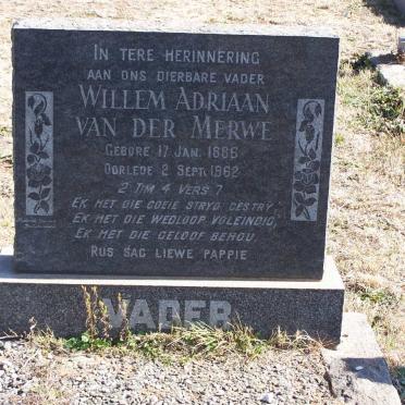 MERWE Willem Adriaan, van der 1886-1962