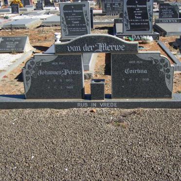 MERWE Johannes Petrus, van der 1903-1989 &amp; Coirlina 1908-