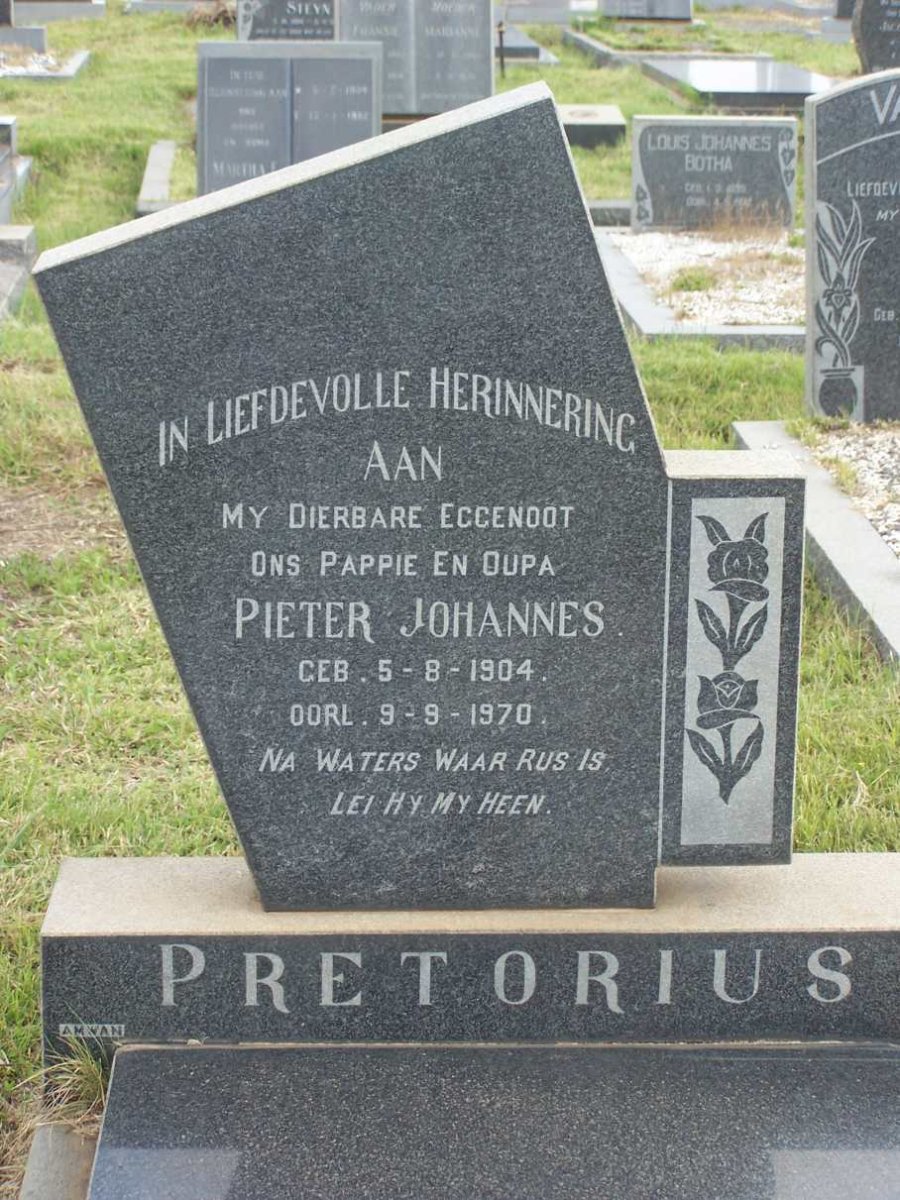 PRETORIUS Pieter Johannes 1904-1970