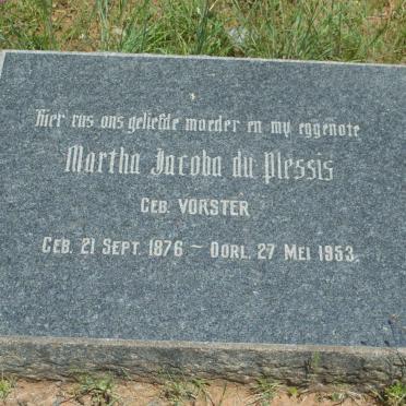 PLESSIS Martha Jacoba, du nee VORSTER 1876-1953