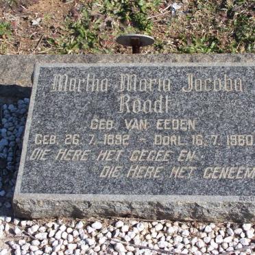 ROODT Martha Maria Jacoba nee VAN EEDEN 1892-1960