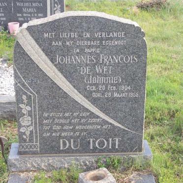 TOIT Johannes Francois de Wet, du 1904-1955
