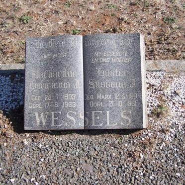 WESSELS Bernardus Hermanus J. 1903-1963 &amp; Hester Susanna J. MARX 1904-1961