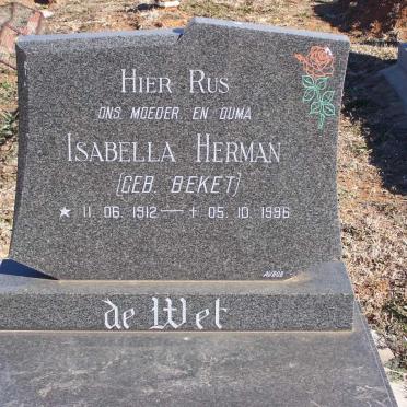 WET Isebella Herman, de nee BEKET 1912-1996