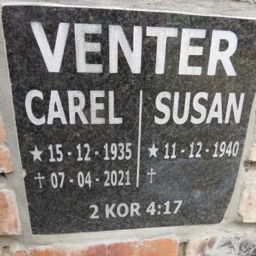 VENTER Carel 1935-2021 & Susan 1940-