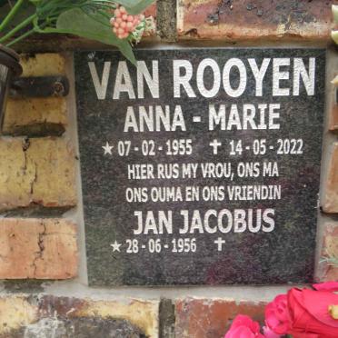 ROOYEN Jan Jacobus, van 1956- & Anna-Marie 1955-2022