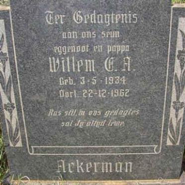 ACKERMAN  Willem C.A. 1934-1962