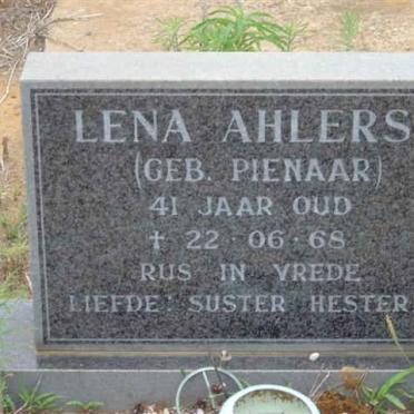 AHLERS Lena nee PIENAAR -1968