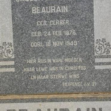 BEAURAIN, Jacoba Petronella néé GERBER 18760-1949