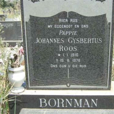 BORNMAN Johannes Gybertus Roos 1910-1976
