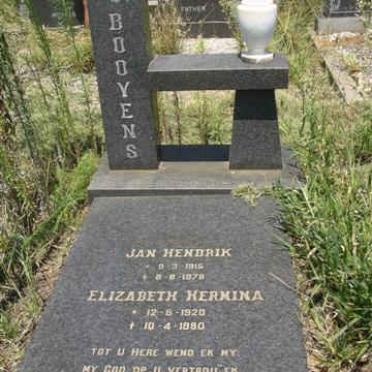 BOOYENS Jan Hendrik 1915-1978 &amp; Elizabeth Hendrina 1920-1980