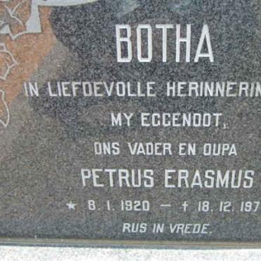 BOTHA Petrus Erasmus 1920-1976