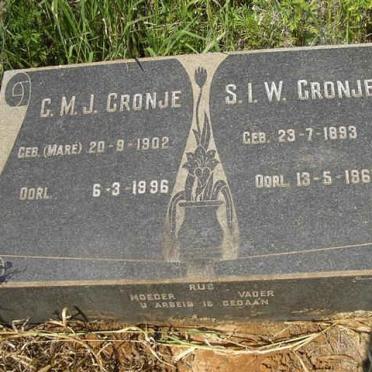 CRONJE S.I.W. 1893-1963 &amp; G.M.J. MARÉ 1902-1996