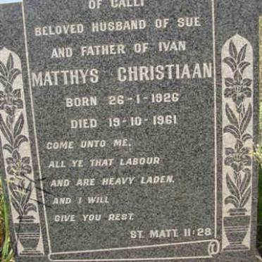 CALITZ  Matthys Christiaan 1926-1961